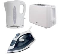 IGENIX IGPK29 2-Slice Toaster, Kettle & Iron Bundle - White, White