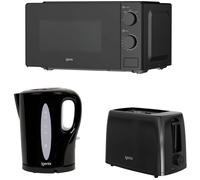 IGENIX IGPK48 Microwave, 2-Slice Toaster, & Kettle Bundle - Black, Black