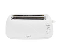 Igenix 4 Slice Long Slot Toaster, IGT0420W, White