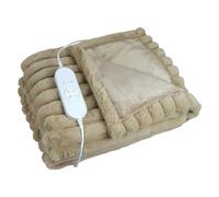 Igenix Luxury Heated Faux Fur Throw 160 x 130 cm - Latte