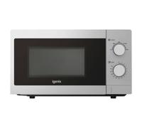 Igenix 20L 800W Silver Manual Microwave - 5 Power Levels, Defrost Setting, 35-Min Timer, Push Button Door, 255mm Turntable - IGMS08080S