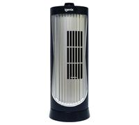 Igenix DF0020 12" Mini Tower Fan - Compact Oscillating Desk Fan with 2 Speed Settings, Quiet Operation, Easy-Carry Handle, Ideal for Home, Office, Bedside & Desktop Use - Black/Silver