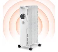 Igenix IG2615 Oil Filled Radiator, 1.5kW/1500W 7 Fin Electric Low Energy Heater with 3 Adjustable Heat Settings & Overheat Protection, 1500 W, White