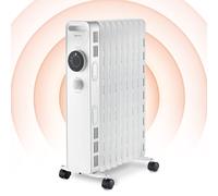 Igenix IG2620 Oil Filled Radiator, 2kW/2000W 9 Fin Electric Low Energy Heater with 3 Adjustable Heat Settings & Overheat Protection, 2000 W, White