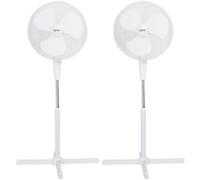 igenix Oscillating Height Adjustable Pedestal Fan Main 3 Speeds 124 cm White DF1655 40.64 cm Pack of 2