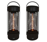 Igenix IG9650/2PACK Portable Electric Patio Tower Heater, 1200W, Heat Resistant Handle, Matt Black, Pack of 2