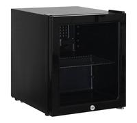 Igenix 48L Tabletop Drinks Fridge, Mini Bar Fridge with Lock, 0-10°C, Compact Beverage Cooler, Reversible Door, IGBF046TTB, Black