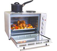 Tabletop Mini Oven & Grill with Double Hotplate Hobs, 45L, Igenix IG7145