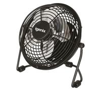 igenix USB Desk Fan, 4 Inch, Black