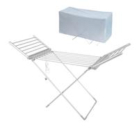 Igenix IGHA01220S Winged Electric Heated Clothes Airer & Cover, Foldable Aluminium Indoor Clothes Drier Rack, Holds Up to 15kg of Washing, Includes Cover for Energy Efficient Drying