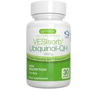 Igennus Advanced Kaneka Ubiquinol 100mg with VESISorb Delivery System, 600% Bioavailability, 30 Softgels, Fast-Acting Water-Soluble Coenzyme Q10 Supplement for Energy, 1-Month Supply