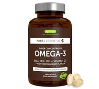 Igennus Advanced Omega-3 Wild Fish Oil & D3 1000iu, 1-a-Day 180 Servings, IFOS Certified, EPA DHA Fatty Acids, rTG Triglyceride Form, Fast-Acting, Ultra Pure, Natural Lemon Flavour