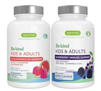 Igennus High Potency Calm Magnesium Gummies + Advanced Elderberry Immune Gummies 4-in-1, Stress & Immune Bundle for Kids 4+ & Adults, with L-Theanine & Vitamin B6, Vitamin C, Zinc & D3, Clean Label