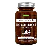 Igennus Live Cultures & Prebiotics 2 in 1, Lactobacillus Acidophilus & Bifidobacterium, Live Cultures+ Lab4, 25 Billion CFU, FOS-Free, for Women & Men, 30 Vegan Capsules