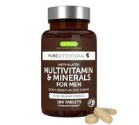 Igennus Methylated Men's Multivitamin with 22 Actives, All-Day Nutrient Delivery, Pure & Clean, Methylfolate & Methylcobalamin, High Strength MTHFR Supplement, Non-GMO & Halal, 180 Tablets