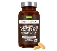 Igennus Methylated Multivitamin for Women 50+ with Calcium & Magnesium, Active B-Vitamins, Antioxidant Support, Iron & Copper Free, Pure & Clean, Sustained Release Nutrient Delivery, 60 Vegan Tablets