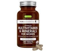 Igennus Methylated Women's Multivitamin, 21 Highly Bioavailable Nutrients, Clean Label & Sustained Release, Active B-Vitamins and Gentle Iron, Easy-to-Swallow, 180 Vegan Tablets, 90 Servings