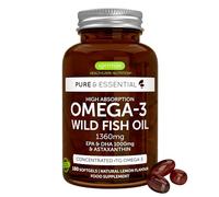Igennus Omega-3 Wild Fish Oil & Astaxanthin, Highest Grade Triglyceride rTG, 180 Softgels, IFOS Certified Ultra Pure, Omega-3 EPA & DHA Fatty Acids 1360mg, Tested Safe for Mercury, PCBs and Dioxins