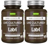 Igennus Probiotics & Prebiotics 2 in 1, Lactobacillus Acidophilus & Bifidobacterium, Live Cultures+ Lab4 for Gut Health, Guaranteed 25 Billion CFU, Bloating Relief, for Women & Men, 30 Vegan Capsules