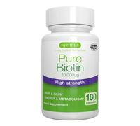 Igennus Clean Biotin 10,000 mcg, 180 High Potency Capsules, One-a-Day, Lab Verified, High Strength Effective Dose for Maintenance of Normal Hair, Skin and Nails, Vegan & Hypoallergenic