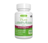 Pure Methyl Folate 400 mcg, 180 Tablets, Clean Label & Vegan, Methylated Form of Folic Acid 5-MTHF (Vitamin B9),