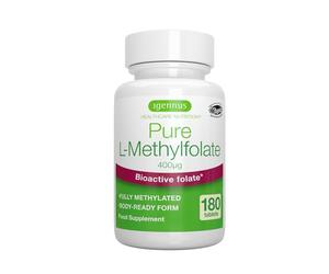 Igennus Pure Methyl Folate 400 mcg, 180 Tablets, 5-MTHF Active Folate (B9)