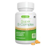 Igennus Super B-Complex - High Absorption Methylated B Vitamins, Clean Label, Sustained Release - Complete Spectrum of B Vitamins with Folate, Boosted B12 & Vitamin C, 60 Tablets