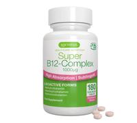 Igennus Super Vitamin B12-Complex 1000mcg Sublingual, Methylcobalamin Methylated, 180 Servings, Clean Label & Vegan, 3 High Absorption Forms, Sugar-Free Melts, 1-a-Day