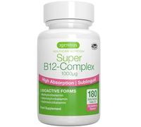Igennus Super Vitamin B12-Complex 1000mcg Sublingual, Methylated Methylcobalamin, 180 Servings, Clean Label & Vegan, 3 High Absorption Forms, Sugar-Free Melts, 1-a-Day