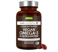 Igennus Vegan Omega 3 Algae Oil, EPA DHA 600mg, 180 Small Softgels