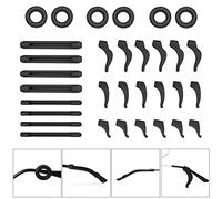 iGeyzoe 16 Pairs Eyeglasses Ear Grip Ear Hooks, Anti-Slip Holder Eyeglasses Stoppers Temple Tips Sleeve Retainer Eyewear Retainers Spectacle Stay For Eyeglasses, Sunglasses, Reading Glasses (Black)