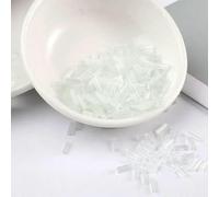 IGGLL Tube Spacer Beads,Glass Bugle Tube Beads,200Pcs/10g/Bag Transparent Glass Tube Beads 2 * 6mm Silver Core Glass Seed Bugle Beads Embroidery Jewelry DIY Garment Accessories(White Transparent)