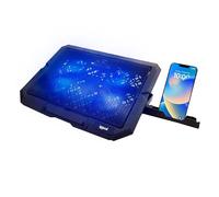 iggual - Portable Cooler Base up to 17" with 4 Quiet Fans and Mobile Stand, Adjustable Base with 7 Heights and Blue LED Light, Includes USB-A Cable (RP4V17)