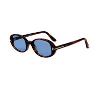 TOM FORD FT1364 IGGY 53V Woman Sunglasses Acetate Havana Blue Round Normal