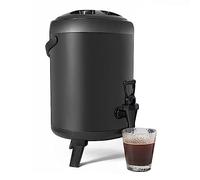 IGHSNZUH Stainless Steel Insulated Beverage Dispenser Black Insulated Coffee Carafe with Spigot Thermal Hot and Cold Milk Dispenser for Water Coffee Tea Juice Milk(12L)