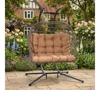 Ightham - Double Egg Chair In Brown On Brown