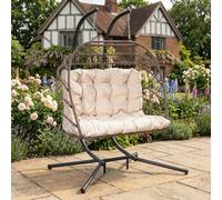 Ightham - Double Egg Chair In Cream On Brown