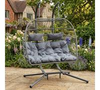 Ightham - Double Egg Chair In Dark Grey On Grey