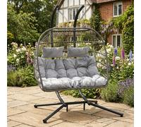 Ightham - Double Egg Chair In Light Grey On Grey