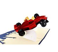 iGifts And Card Formula One 1 Racer 3D pop up greeting card - Car Racing, F1, Checkered Flag, Grand Prix, Half-Fold, Happy Birthday, Congratulations, Fun, Just Because, Friendship, Thank You, Miss You