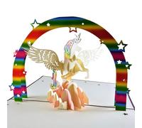 iGifts And Cards 3D Unicorn Pop-Up Card - 6"x8" Magical Pegasus with Rainbow Arch - LGBTQ+ Pride, Valentine’s Day, Birthday, or Love Greeting for Celebration, Identity, and Romance