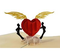 iGifts And Cards Gay Heart 3D Pop-Up Card - Pride Rainbow Love 4.75"x7"