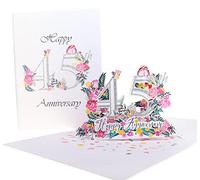 iGifts And Cards Happy 45th Milestone Anniversary 3D Pop Up Greeting Card - Perfect Couple, Elegant Wedding, Marriage, Romantic, Being Together, Sapphire Congratulations, Lovebirds