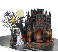 iGifts And Cards Haunted Castle 3D Pop-Up Card - Gothic Wedding 6" x 8"