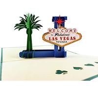 iGifts And Cards Las Vegas 3D Pop Up Greeting Card -Lucky, 7s, Lady Luck, Gambling, Money - Folds Flat - Fun, Iconic, Special Days, Thank You, Mother's Day, Father's Day, Just Because