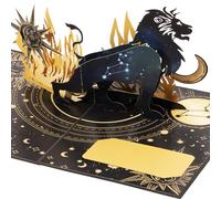 iGifts And Cards Leo Birthday Pop-Up Card - 3D Zodiac Astrology Greeting - Celestial Lion Constellation Design, 5" x 7" with Notecard & Envelope - Horoscope Gift for Star Sign Lovers