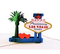 iGifts And Cards Unique Happy Anniversary Las Vegas 3D Pop Up Greeting Card - Cute Couple, Special Occasion, Congratulations, Celebration, Wedding, Marriage, Love, Vow Renewal, Inspirational, Unique