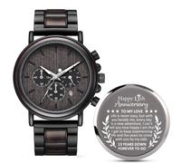 Igiftu 13 Years Anniversary for Men Gifts,13th Thirteenth Wedding Anniversary Keepsake for Husband,Lace Anniversary Marriage Presents for Him, Black