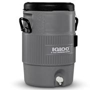 IGLOO 5 Gallon Portable Sports Cooler Water Beverage Dispenser with Flat Seat Lid, Gray, 4 Qt