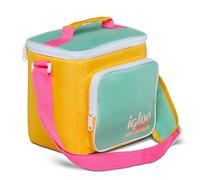 Igloo 90s Retro Collection Square Lunch Box Cooler with Front Pocket and Adjustable Strap,Yellow/Mint